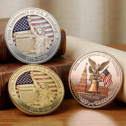 250 Years Anniversary of US Founding Coin | Patriotic Liberty Eagle 1776–2026 Commemorative Coin 684679