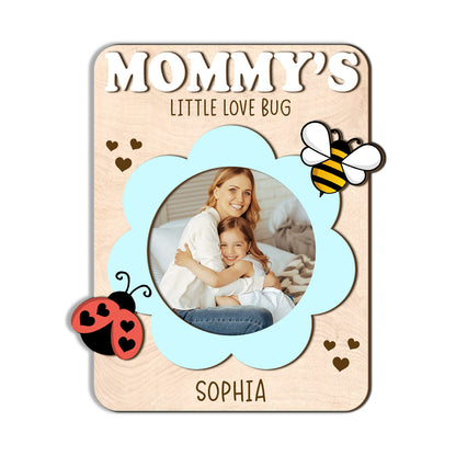 Custom Photo Wood Fridge Magnet for Mom Grandma, Personalized Love Bug Magnet, Mother's Day Gift 684687