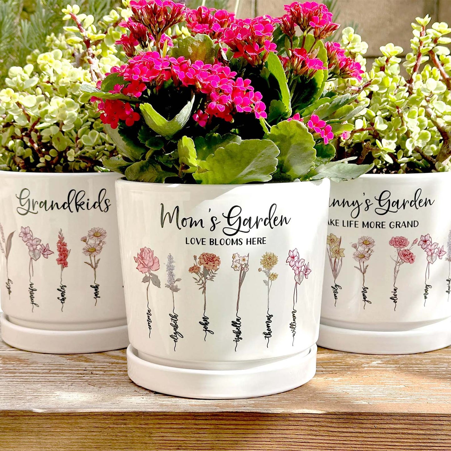 Grandmas Garden Gift for Grandma | Personalized Flower Pot | Custom Birth Flower | Gift For Mom 684711