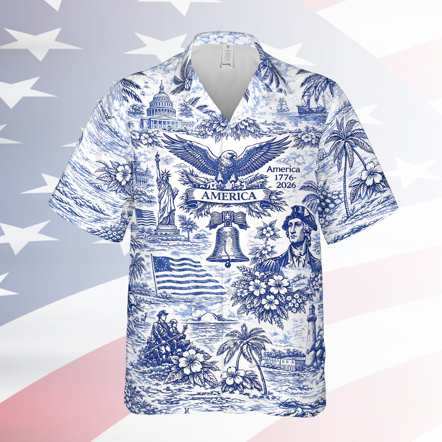 250 Years of America Hawaiian Shirt 1776–2026 | Vintage Patriotic AOP Hawaii Shirt | 4th of July Shirt 684725