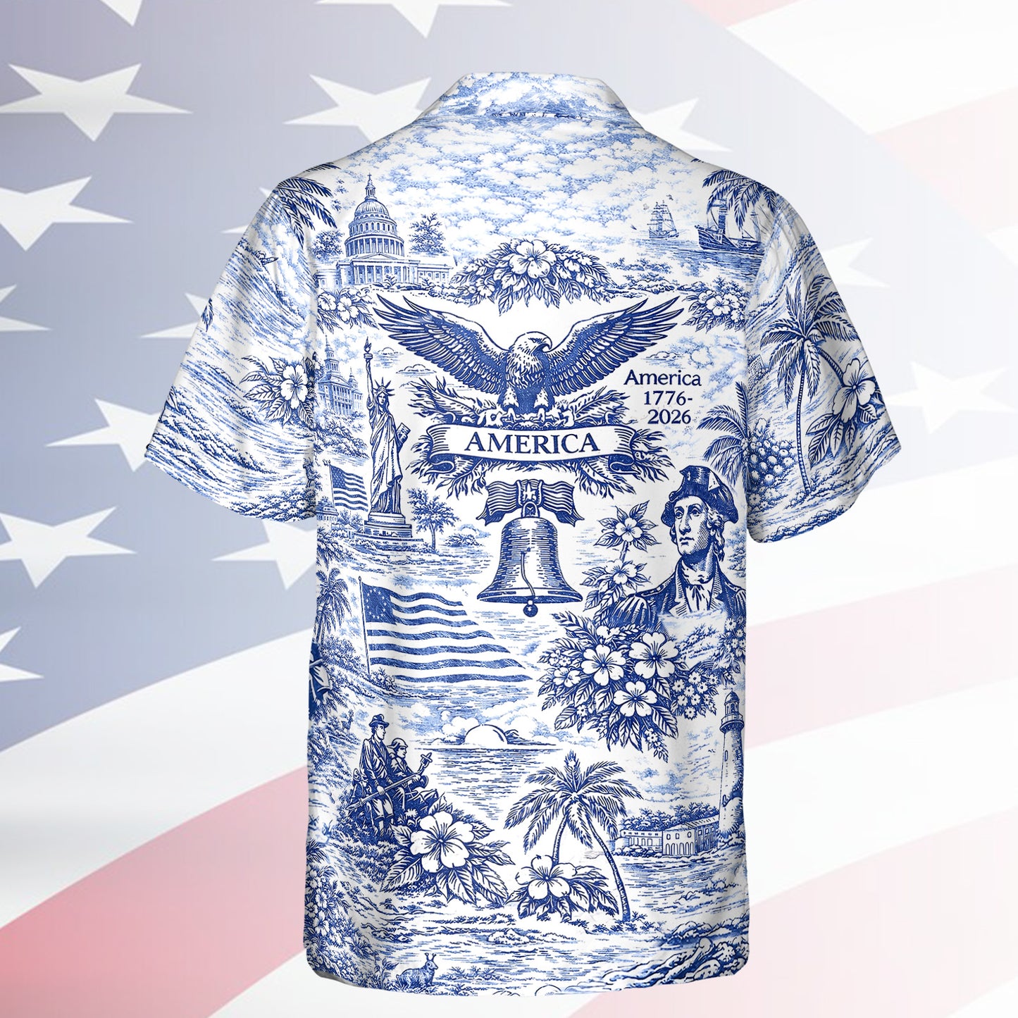 250 Years of America Hawaiian Shirt 1776–2026 | Vintage Patriotic AOP Hawaii Shirt | 4th of July Shirt 684725