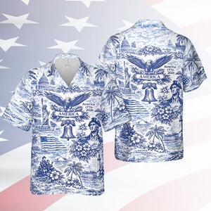 250 Years of America Hawaiian Shirt 1776–2026 | Vintage Patriotic AOP Hawaii Shirt | 4th of July Shirt 684725