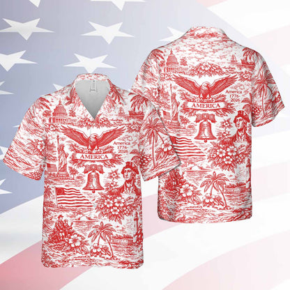 250 Years of America Hawaiian Shirt 1776–2026 | Vintage Patriotic AOP Hawaii Shirt | 4th of July Shirt 684725