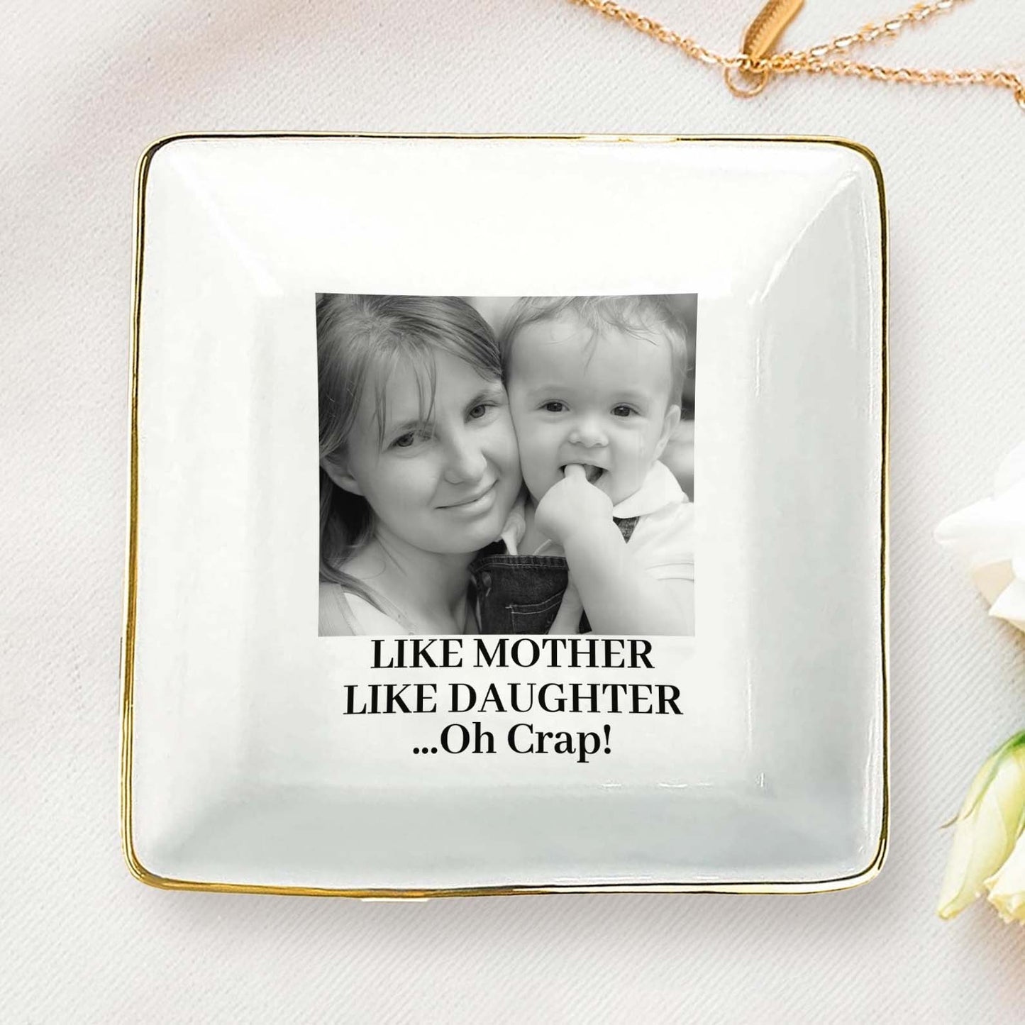 Like Mother Like Daughter Jewelry Dish | Personalized Trinket Tray | Custom Photo Jewelry Tray | Mother's Day Gift 684757