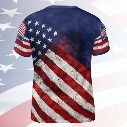 Personalized 250 Years 1776-2026 American Flag AOP Shirt, Patriotic Eagle USA All-Over Print T-Shirt 684815