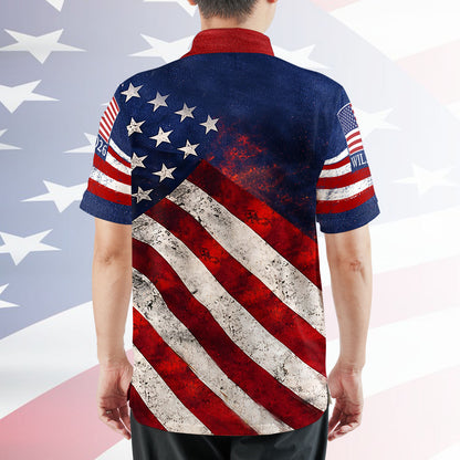 Personalized 250 Years 1776-2026 American Flag AOP Polo Shirt, Patriotic Eagle USA All-Over Print Polo T-Shirt 684815