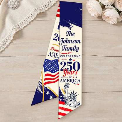 250 Years America Wreath Sash, Personalized Family Name Patriotic Door Bow, 1776-2026 USA Decor 684818