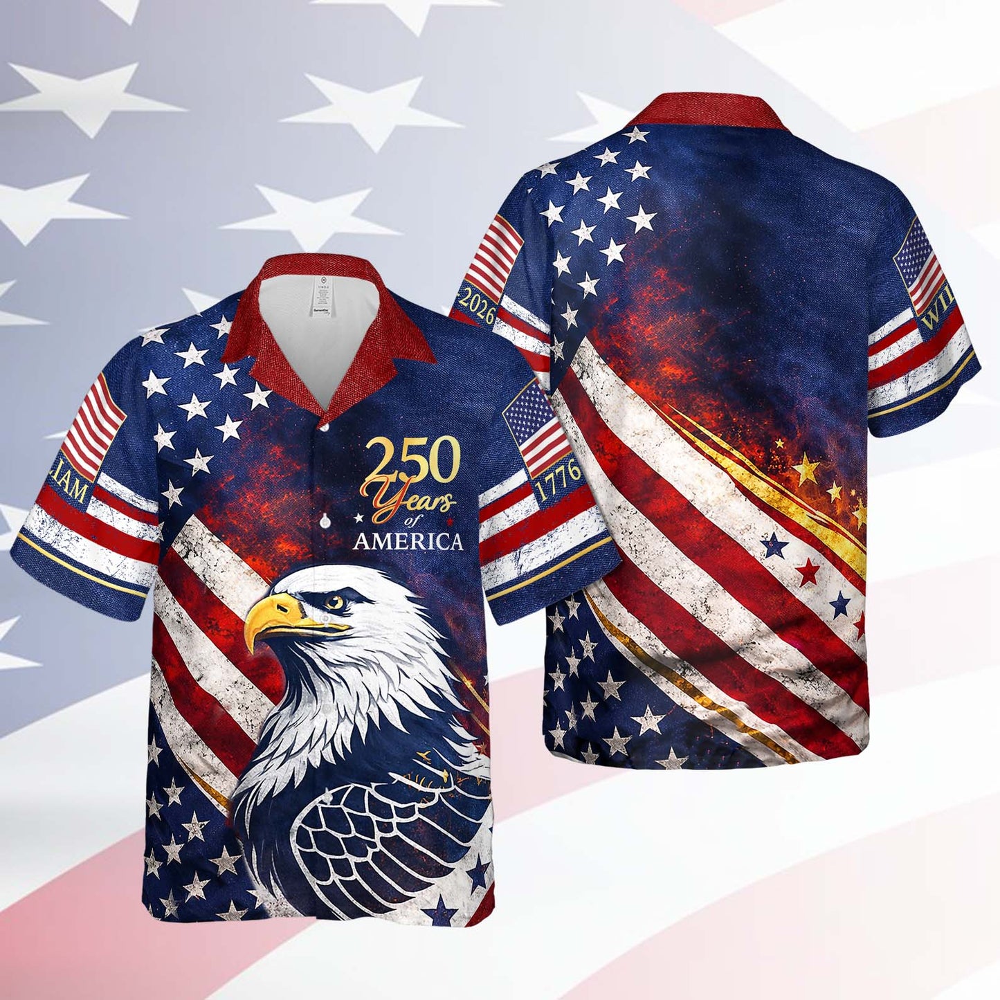 Personalized 250 Years Of America 1776–2026 Hawaiian Shirt, Patriotic Independence Day Hawaii Shirt 684819