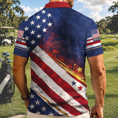Personalized 250 Years Of America 1776–2026 Polo Shirt, Vintage Patriotic All-Over Print Polo, Independence Day Shirt 684819