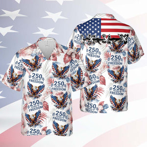 250 Years Of Freedom 1776-2026 Retro American Flag Hawaiian Shirt, Patriotic Eagle USA AOP Hawaii Shirt 684852