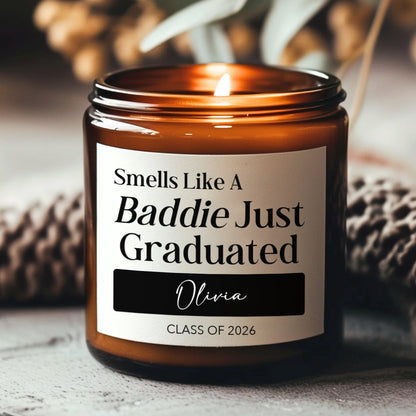 Funny Baddie Graduated Candle, Personalized Scent Candle, Custom Class Of 2026 Graduation Gift 684857