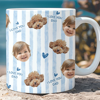 Personalized Photo Mug, Custom Face Coffee Mug, I Love You Dad Mom White Mug Accent Mug 684872