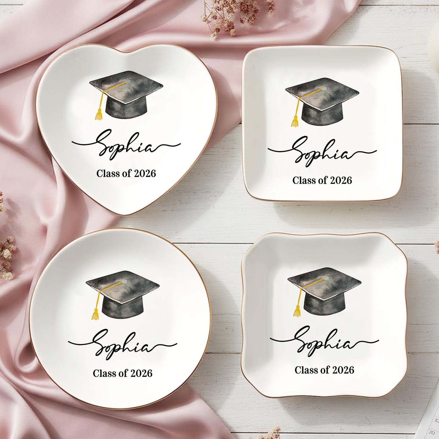 Personalized Graduation Jewelry Dish Class of 2026, Custom Name Ring Dish, Graduation Gift for Her 684877
