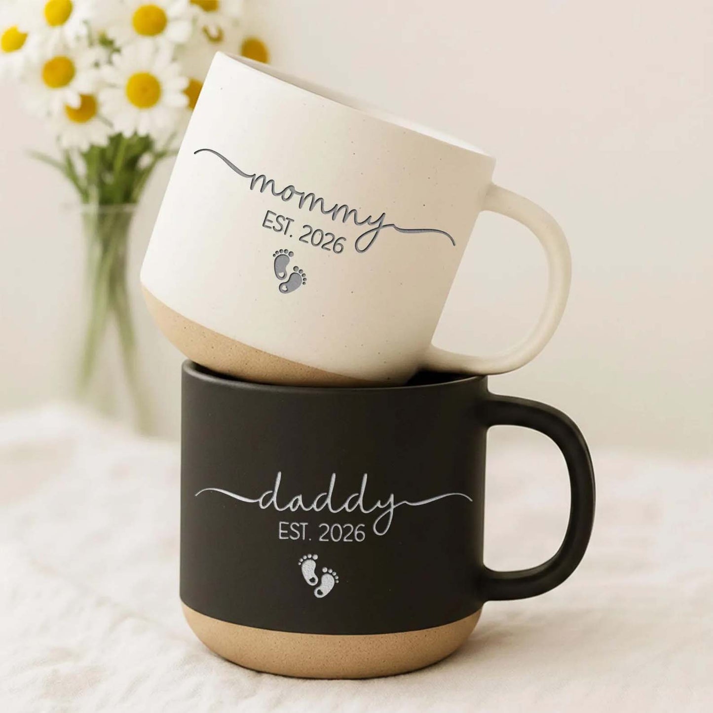 Pregnancy Announcement Mug, Personalized Pottery Mug, New Parents Gift, Mother's Day Gift 684879