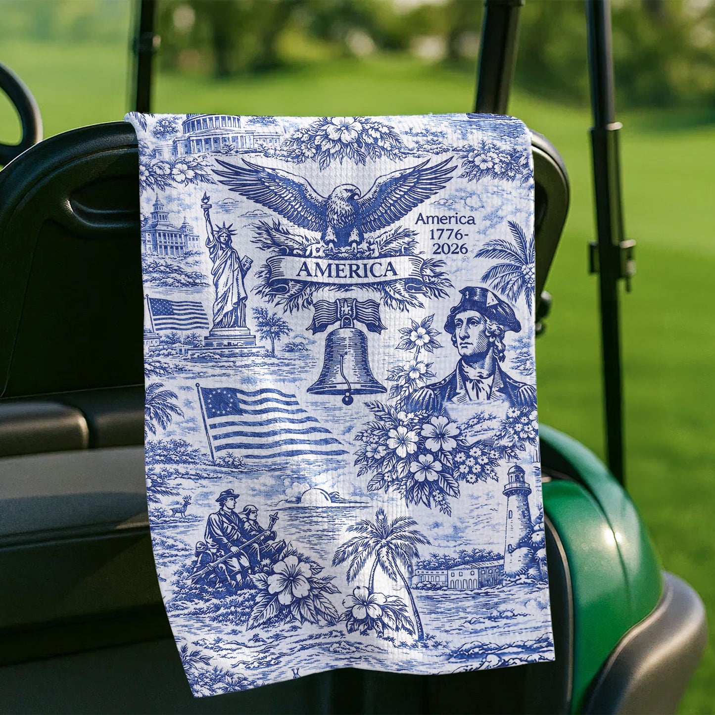 250 Years of America 1776–2026 Golf Towel, Vintage Patriotic USA Golf Towel, 4th of July Golf Gift 684893