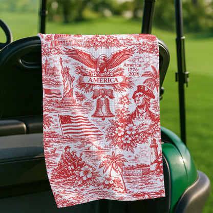 250 Years of America 1776–2026 Golf Towel, Vintage Patriotic USA Golf Towel, 4th of July Golf Gift 684893