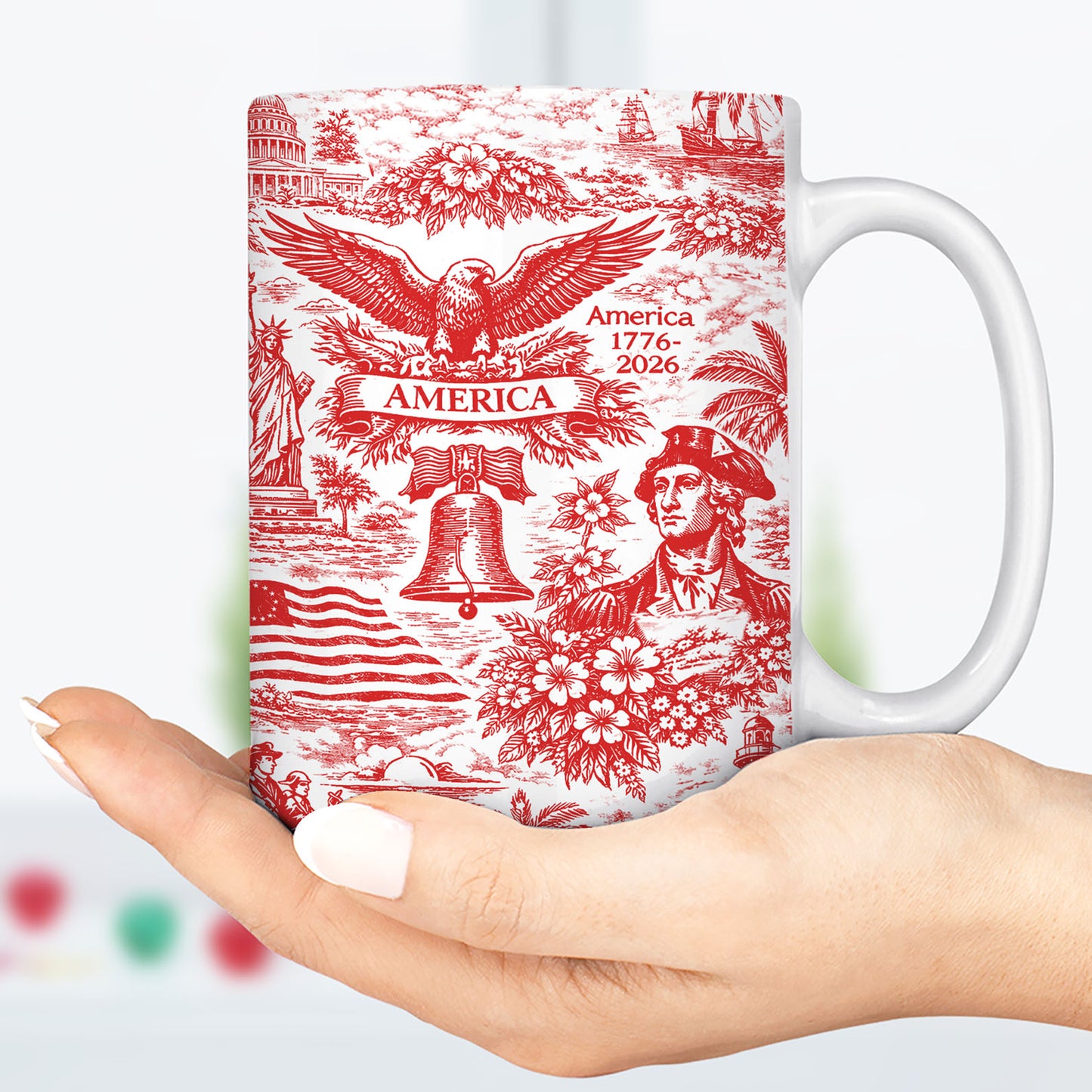 250 Years of America Mug 1776–2026, Vintage Patriotic Coffee Mug, 4th of July White Mug Accent Mug 684893