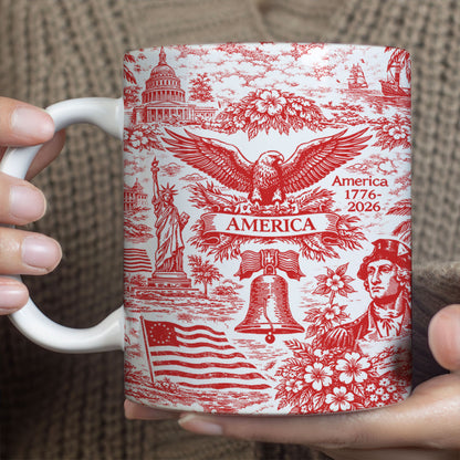 250 Years of America Mug 1776–2026, Vintage Patriotic Coffee Mug, 4th of July White Mug Accent Mug 684893