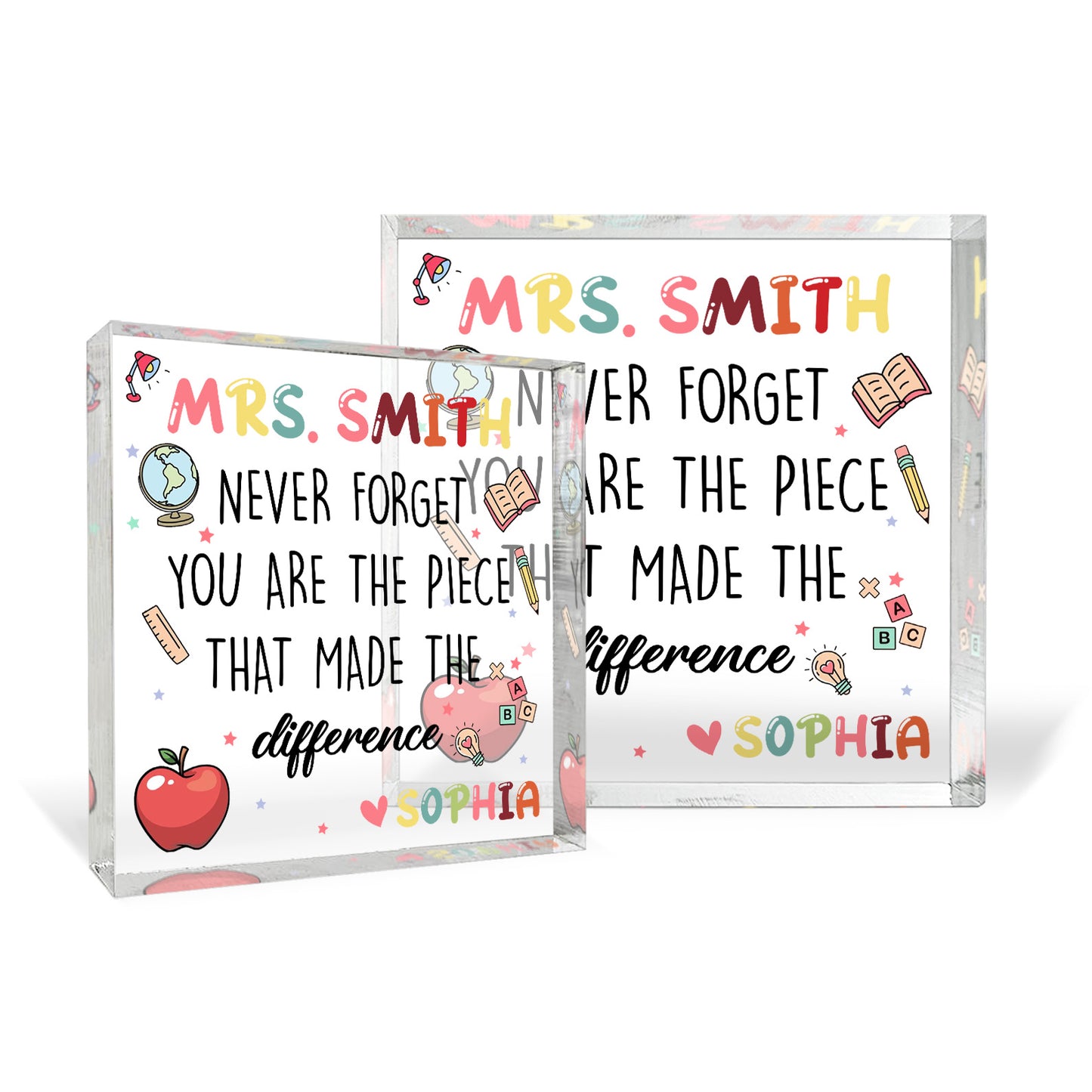 Personalized Teacher Appreciation Puzzle Acrylic Plaque, Custom Name Acrylic Plaque, Thank You Teacher Gift 684900