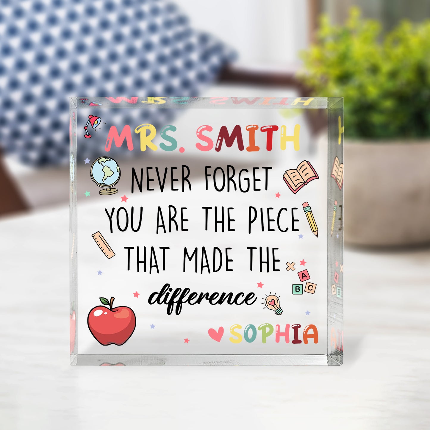 Personalized Teacher Appreciation Puzzle Acrylic Plaque, Custom Name Acrylic Plaque, Thank You Teacher Gift 684900