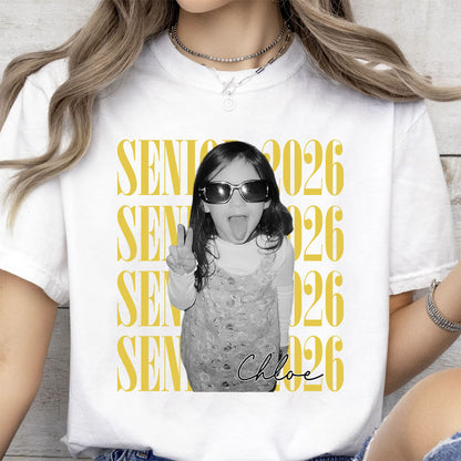 Custom Photo Senior 2026 Bright Shirt | Personalized Vintage Photo And Year Senior Shirt | Graduation Gift 684903