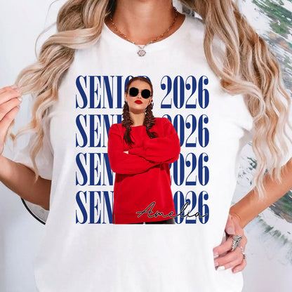 Custom Photo Senior 2026 Bright Shirt | Personalized Vintage Photo And Year Senior Shirt | Graduation Gift 684903