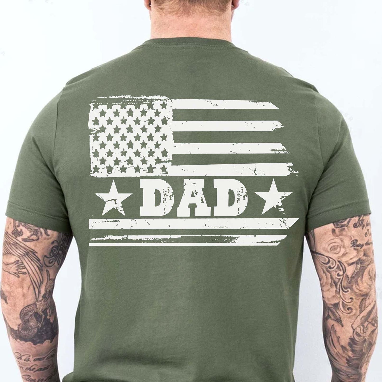 Personalized USA 250 Years Backside Shirt, Custom Name Patriotic Flag Dark Tee, 4th of July T-Shirt 684942