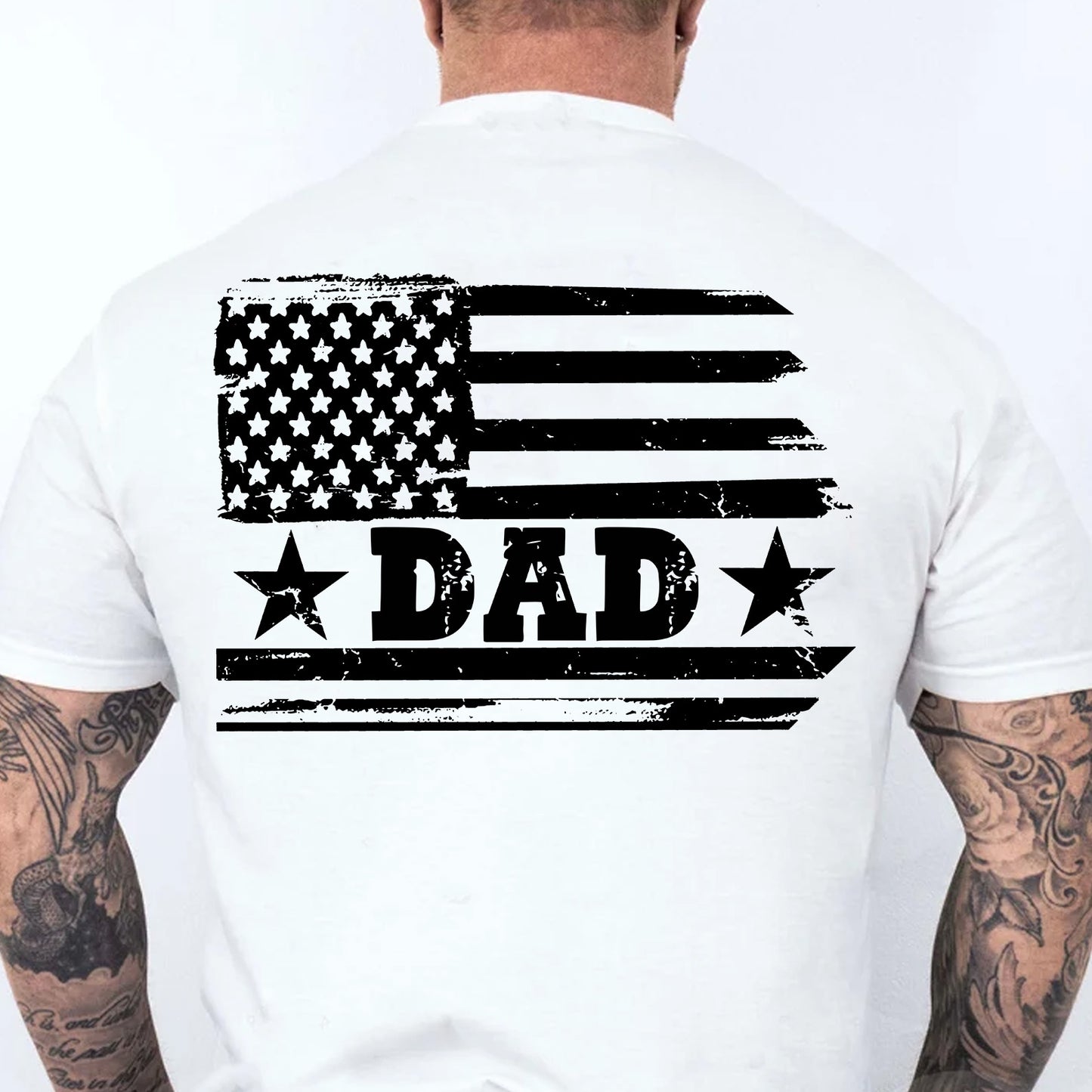 Custom USA 250 Years Backside Shirt, Personalized Name Patriotic Flag Bright Tee, 4th of July T-Shirt 684942