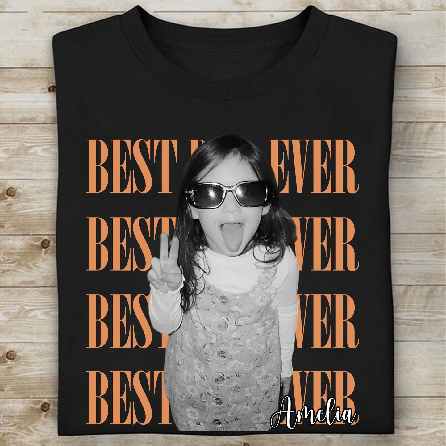 Custom Dad Vintage Photo Shirt, Personalized Dark Shirt, Custom Photo Fathers Day Shirt With Kids Photo 685009