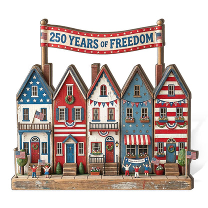 250 Years Of Freedom Wooden Block | Personalized Wood Block | Patriotic 4th Of July Decoration 685034