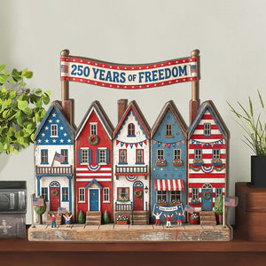 250 Years Of Freedom Wooden Block | Personalized Wood Block | Patriotic 4th Of July Decoration 685034