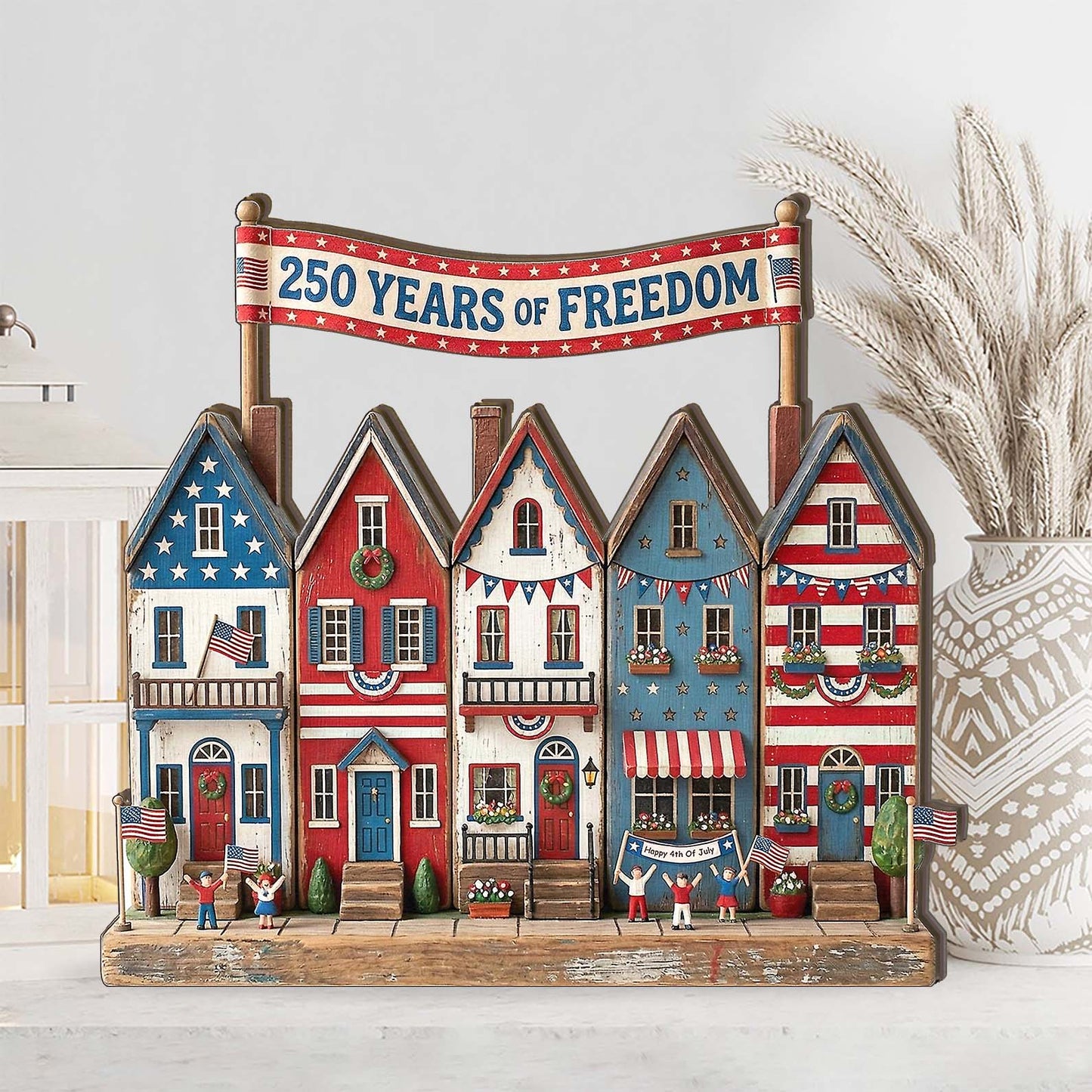 250 Years Of Freedom Wooden Block | Personalized Wood Block | Patriotic 4th Of July Decoration 685034