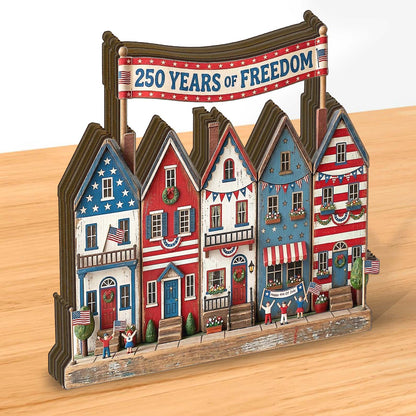 250 Years Of Freedom Wooden Block | Personalized Wood Block | Patriotic 4th Of July Decoration 685034