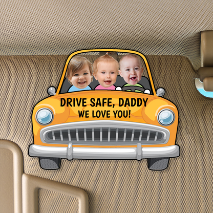 Personalized Baby Face Car Visor Clip, Custom Kid Photo Drive Safe Daddy Visor Clip, Father's Day Gift 685047