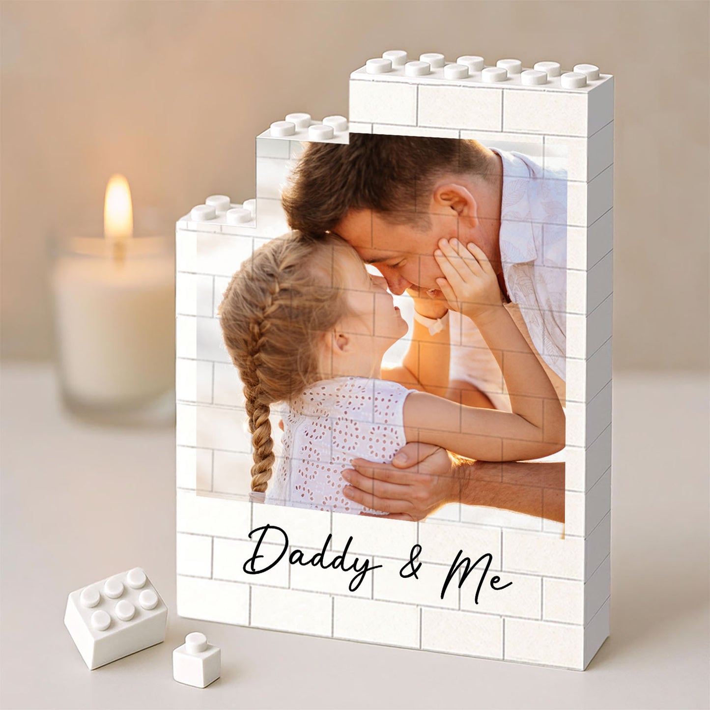 Daddy & Me Custom Photo Building Brick Blocks, Personalized Father's Day Gift, Gift For Dad 685063