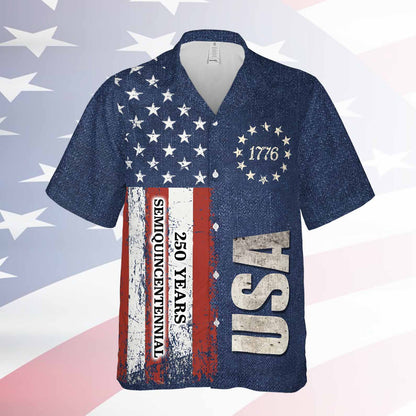 Vintage Patriotic 250 Years USA Hawaiian Shirt, Proud To Be An American 1776–2026 AOP Hawaii Shirt 685065
