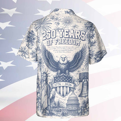 Vintage USA 250 Years Of Freedom Hawaiian Shirt, We The People Tee, Patriotic 4th Of July Hawaii Shirt 685098
