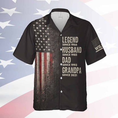 Custom Name Father's Day Gifts, Legend, Husband, Dad And Grandpa - Personalized Hawaiian Shirt Gift For Family 685111