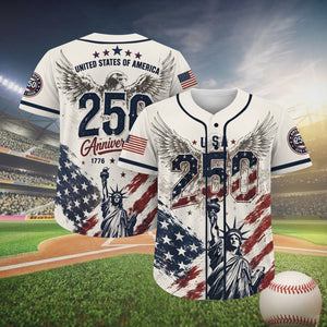 USA 250 Years Anniversary Baseball Jersey Shirt, Patriotic Liberty 1776-2026 4th of July Shirt 685168