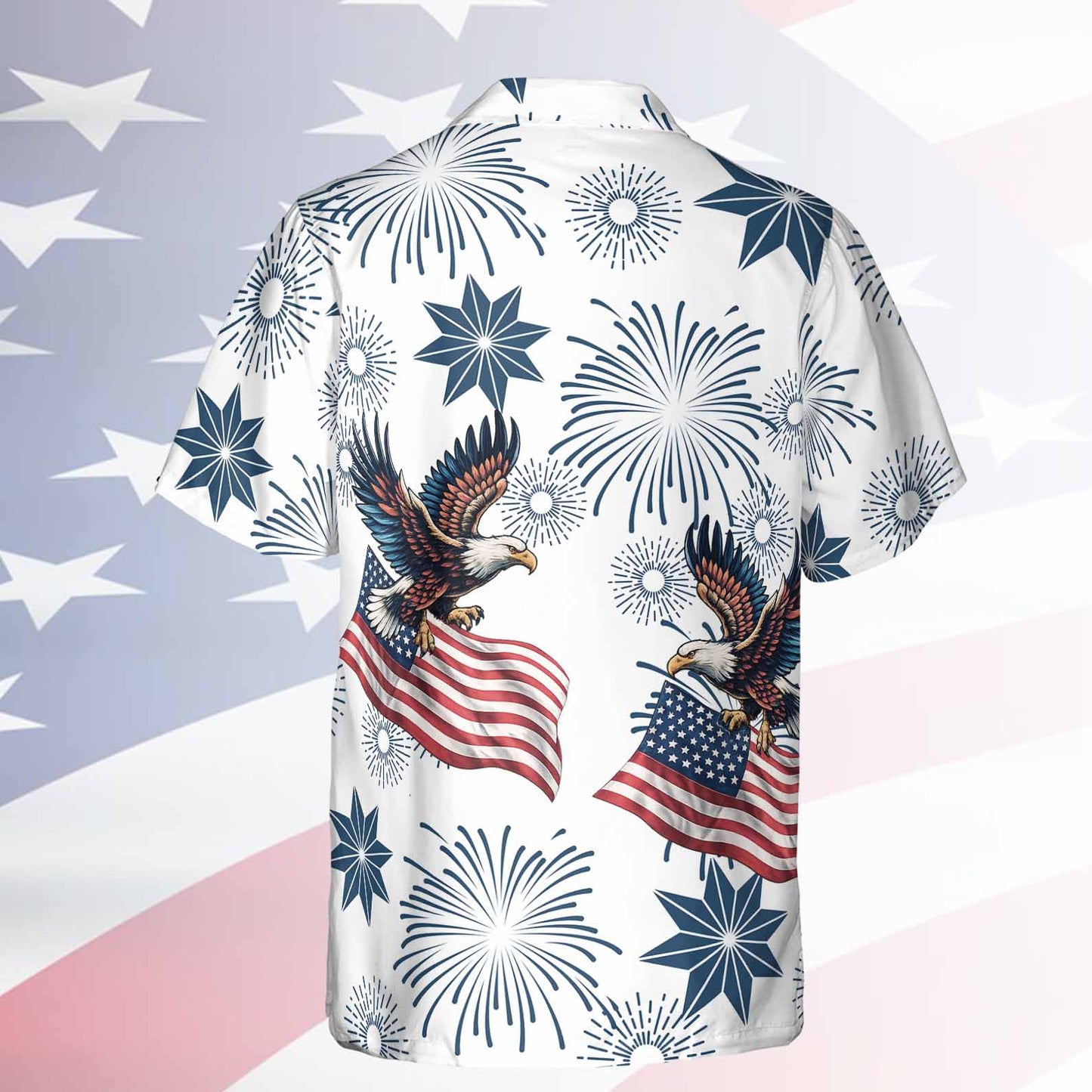 USA 250th Anniversary Hawaiian Shirt, Eagle US Flag AOP Hawaii Shirt, Patriotic 4th Of July Gift 685224