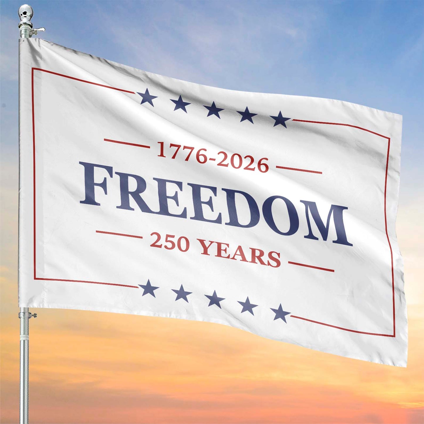 Personalized Freedom 250 Years American Flag, Custom Name 1776-2026 Patriotic USA House Flag 685234