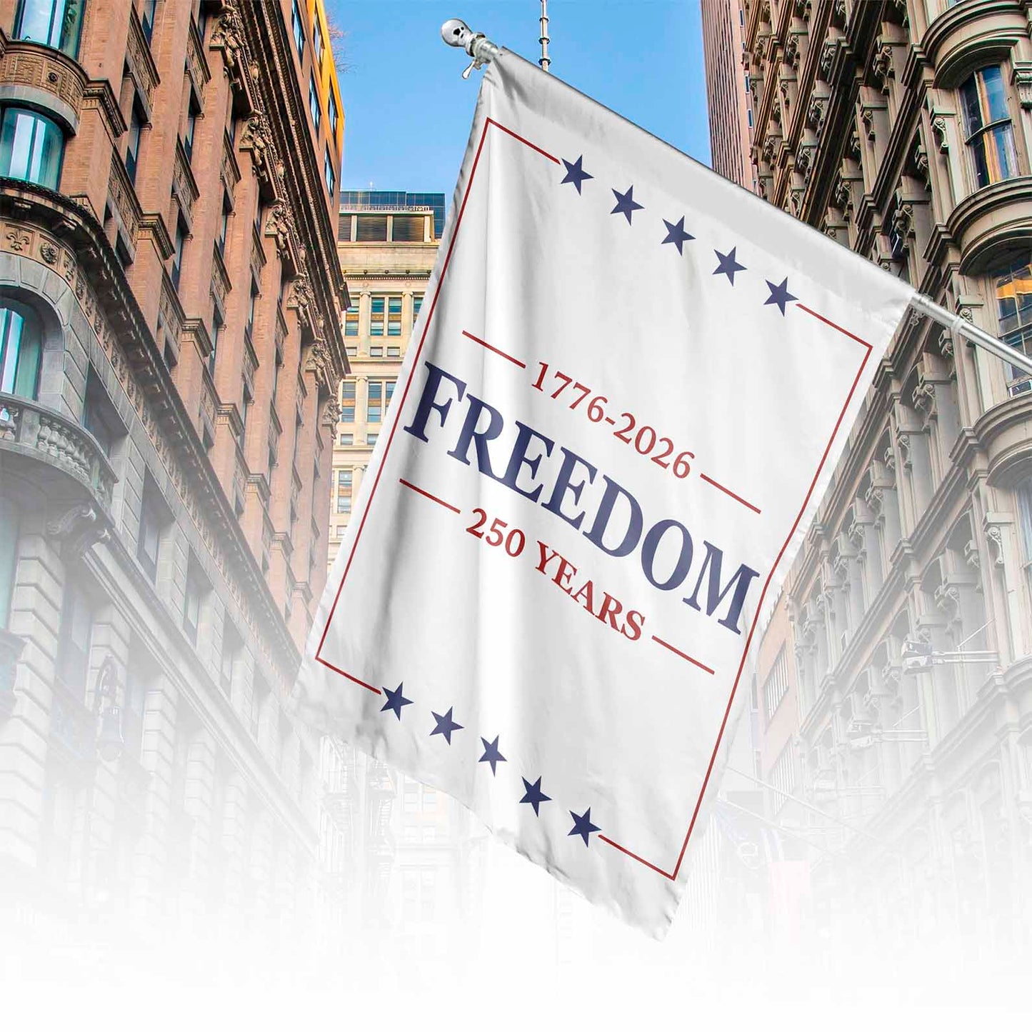 Personalized Freedom 250 Years American Flag, Custom Name 1776-2026 Patriotic USA House Flag 685234