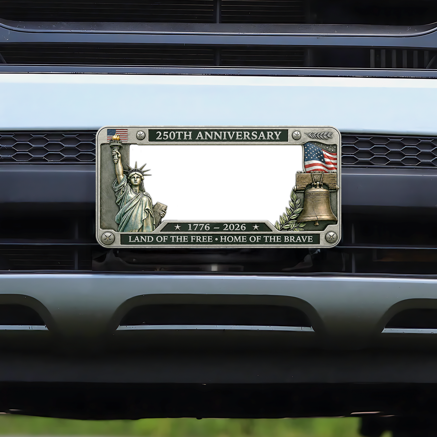 USA 250th Anniversary License Plate | Land Of The Free - Home Of The Brave Plate Holder | Patriotic 4th Of July Gift 685295
