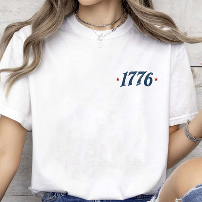 Land Of The Free Because Of The Brave Pocket & Back Bright Shirt, Patriotic 4th Of July Gift 685315