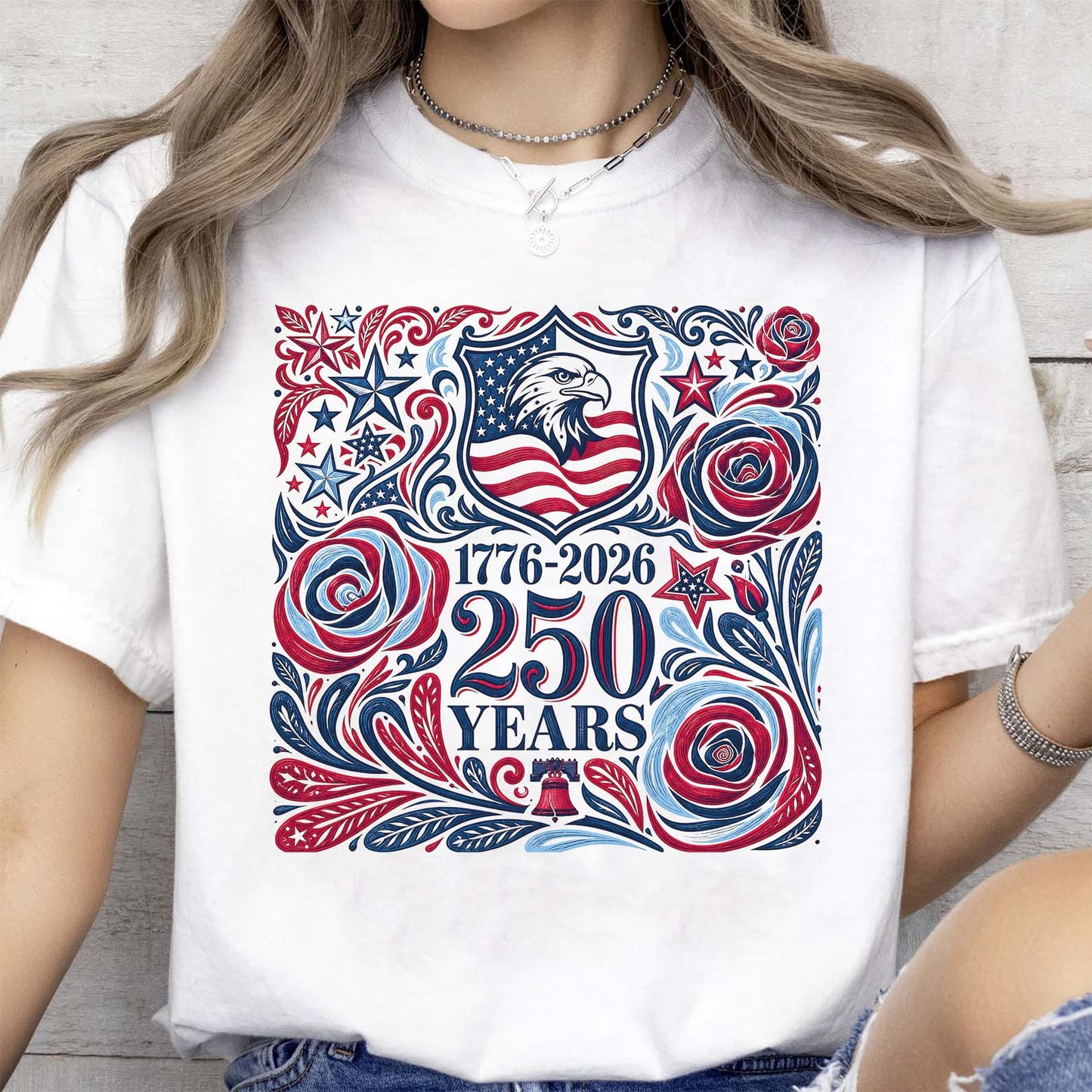 USA 250th Anniversary Bright Shirt, Vintage Independence Day Tee, Patriotic 4th Of July Gift 685336