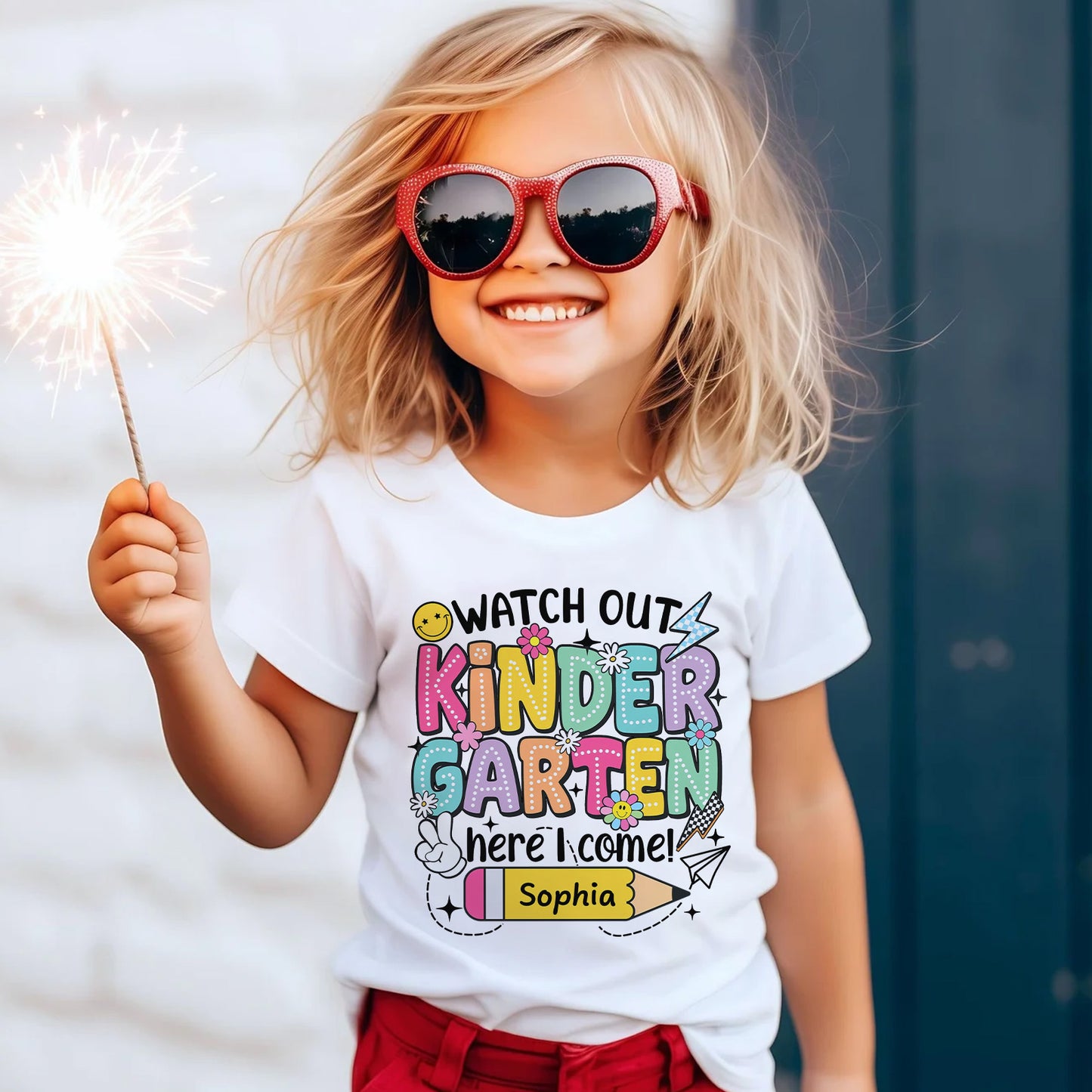 Personalized Watch Out Kindergarten Here I Come, Custom Name Back To School Shirt, Gift For Boys Girls 685386