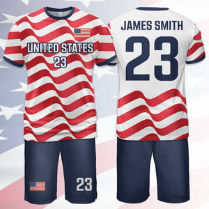 Personalized USA 2026 Soccer Jersey Set, Custom Name And Number America Shirt, Patriotic Soccer Uniform Kit 685387
