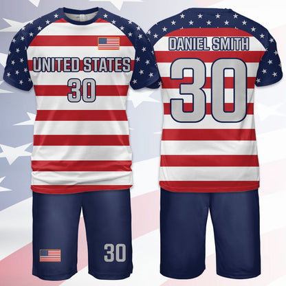 Personalized USA 2026 Soccer Jersey Set, Custom Name And Number America Shirt, Patriotic Soccer Uniform Kit 685387