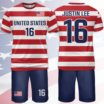Personalized USA 2026 Soccer Jersey Set, Custom Name And Number America Shirt, Patriotic Soccer Uniform Kit 685387