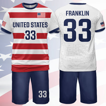 Personalized USA 2026 Soccer Jersey Set, Custom Name And Number America Shirt, Patriotic Soccer Uniform Kit 685387